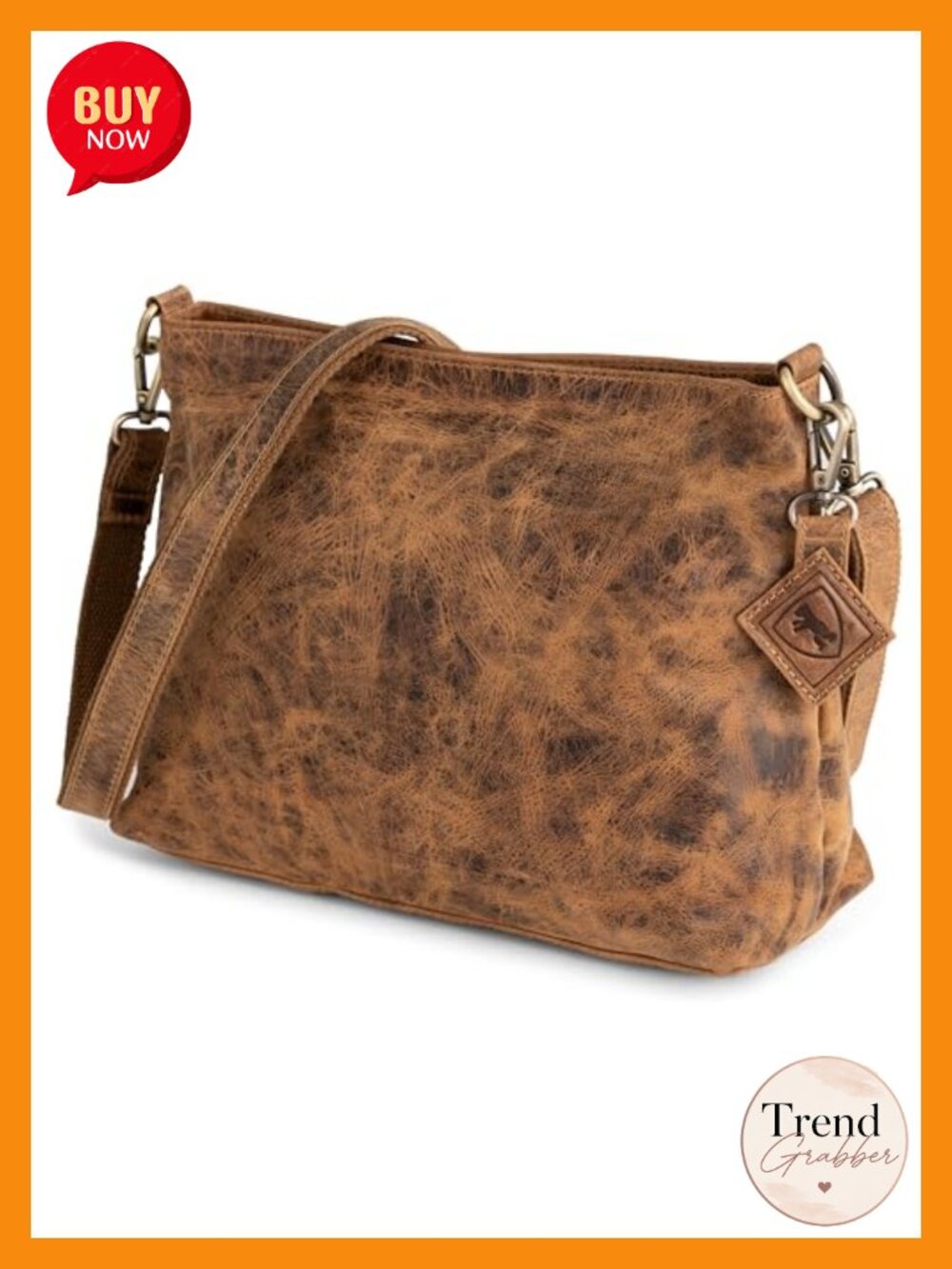 Genuine Buffalo Leather Crossbody Handbag Purse for Women